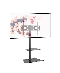 ProMounts Premium Swivel Floor Stand Tv Mount with Shelf for 37 to 72 Inch TVs, Holds up to 88Lbs