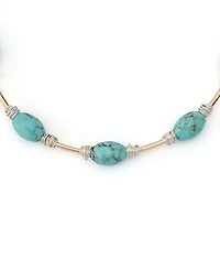 Robert Lee Morris Soho Turquoise Stone Bead Wire Collar Necklace