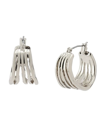 Robert Lee Morris Soho Sculpted Multi Row Huggie Earrings