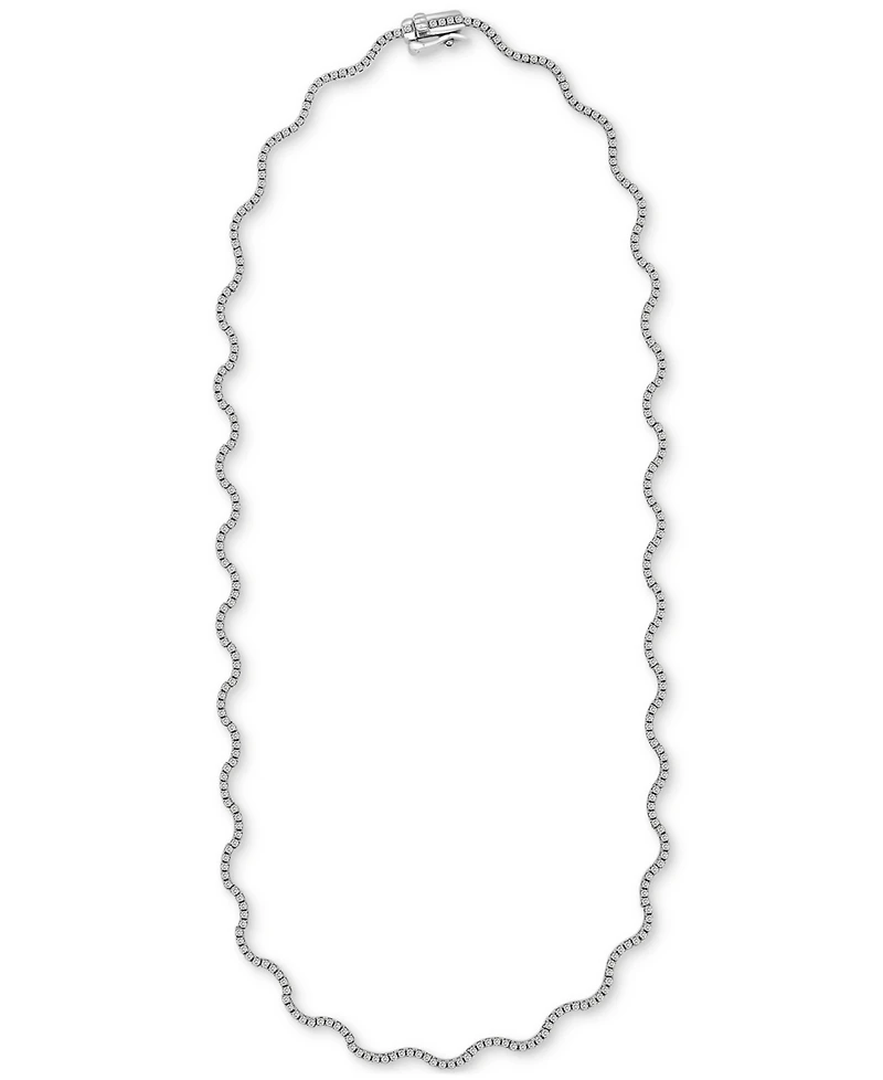 Wrapped in Love Diamond Wavy 16" Tennis Necklace (2 ct. t.w.) in 14k White Gold, Exclusively at Macy's