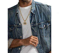 Esquire Men's Jewelry Lab-Created Blue Sapphire (1/4 ct. t.w.) & Diamond (1/4 ct. t.w.) Evil Eye 22" Pendant in 14k Gold Plated Sterling Silver, Exclu