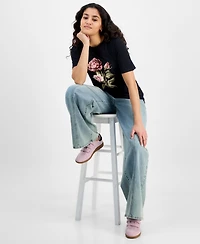 Self Esteem Juniors' Floral Boyfriend T-Shirt