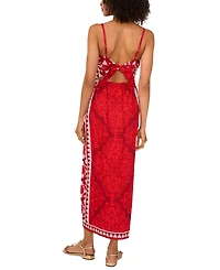 1.state Women's Cotton Printed Twist-Front Maxi Dress