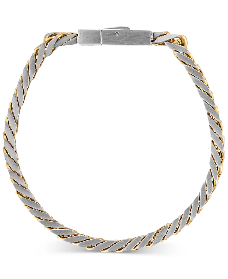 Esquire Men's Jewelry Two-Toned Curb Link Chain Bracelet, Exclusively for Macy's