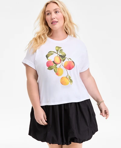 On 34th Trendy Plus Orange Graphic T-Shirt, Exclusively at Macy's