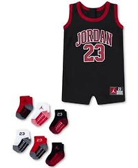 Jordan Baby Jumpman 23 Jersey Romper 6 Pack Core Jumpman Ankle Socks