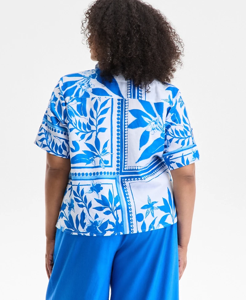 I.n.c. International Concepts Plus Twist-Hem Blouse, Exclusively at Macy's