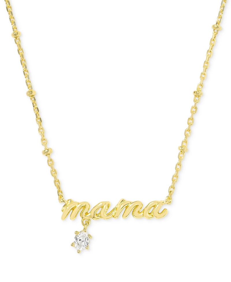 Kendra Scott Crystal Mama Pendant Necklace & Hoop Earrings Set