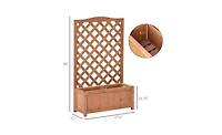 Wooden Planter Shelf with Integrated Planter Box for Plants