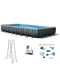 Intex 32ft x 16ft x 52in Ultra Xtr Rectangular Swimming Pool and Maintenance Kit