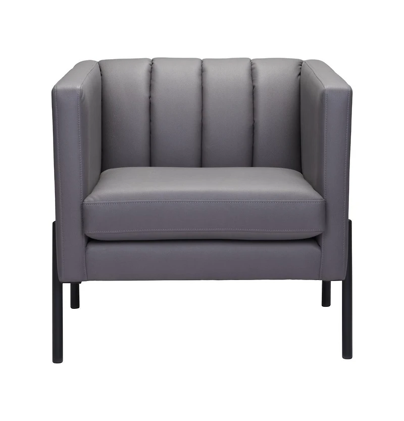 Faux Leather Club Chair for Stylish Living Room or Office Seating