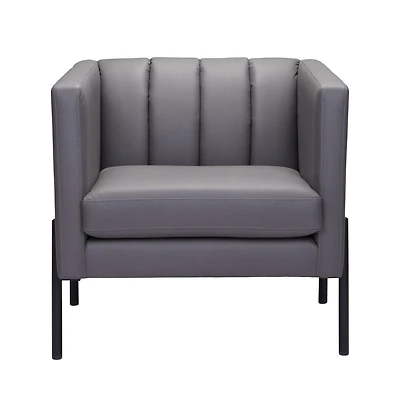 Faux Leather Club Chair for Stylish Living Room or Office Seating