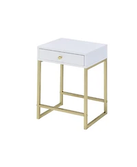 Solid Wood End Table with Drawer – Perfect Side Table for Living Room or Office