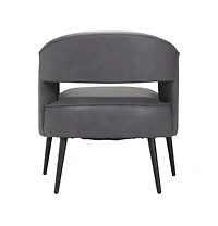 Faux Leather and Gold Armchair for Stylish Living Room or Office Decor