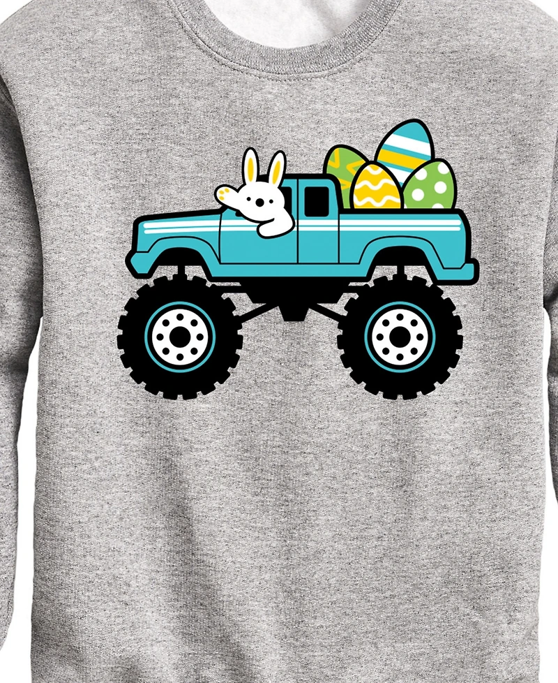 Hybrid Big Boys Easter Bunny Monster Truck Graphic Fleece Sweatshirt