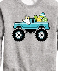 Hybrid Big Boys Easter Bunny Monster Truck Graphic Fleece Sweatshirt