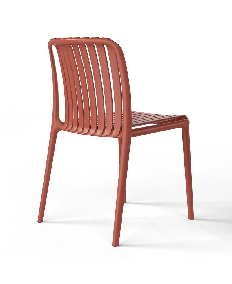 Outdoor Stackable Polypropylene Plastic Dining Side Chairs (Set of 2)