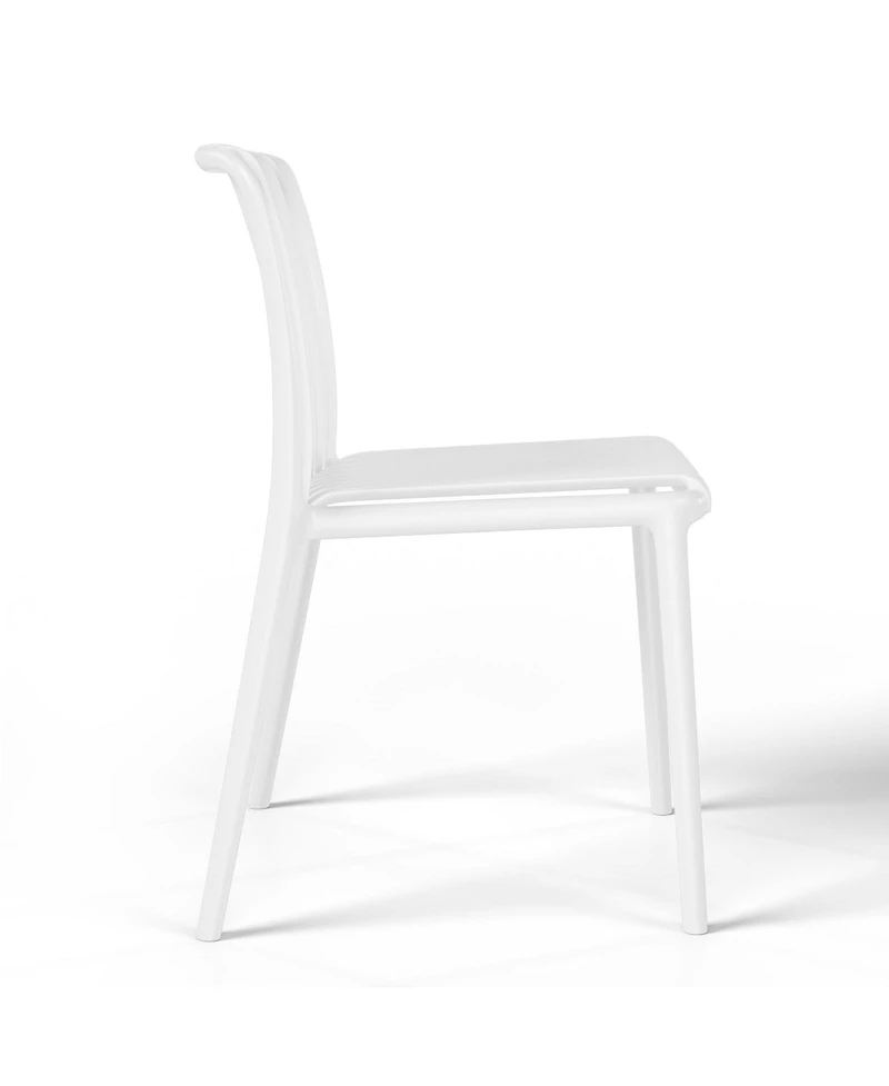 Outdoor Stackable Polypropylene Plastic Dining Side Chairs (Set of 2)