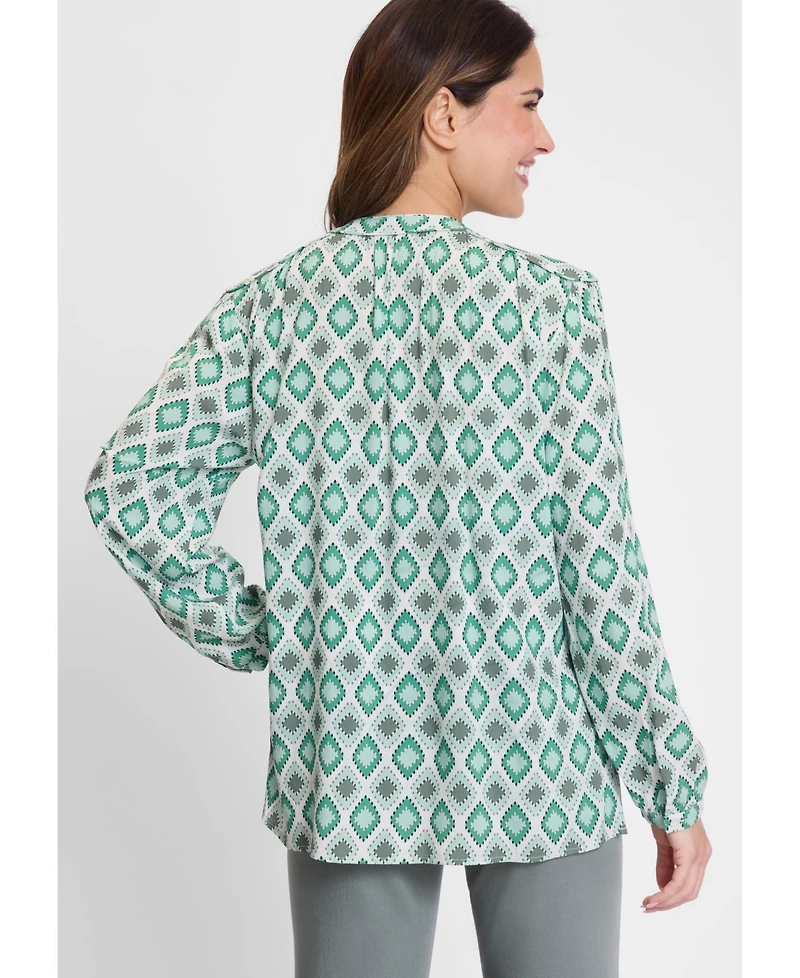 Olsen Women's Ornamental Print Tunic Blouse