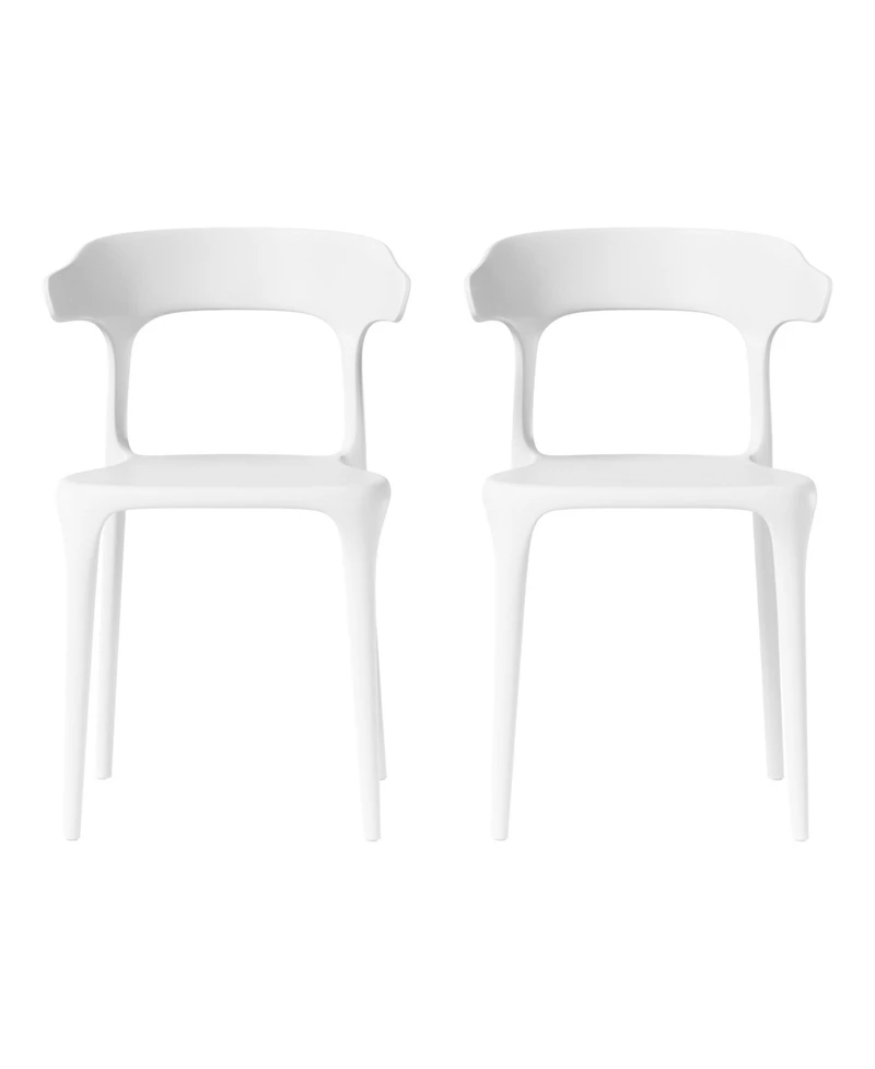 Modern Stackable Resin Plastic Patio Dining Chair (Set of