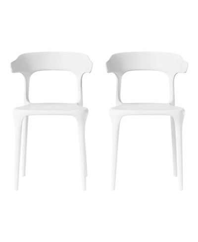 Modern Stackable Resin Plastic Patio Dining Chair (Set of