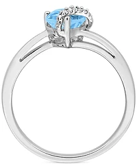 Gemstone Heart Ring Sterling Silver