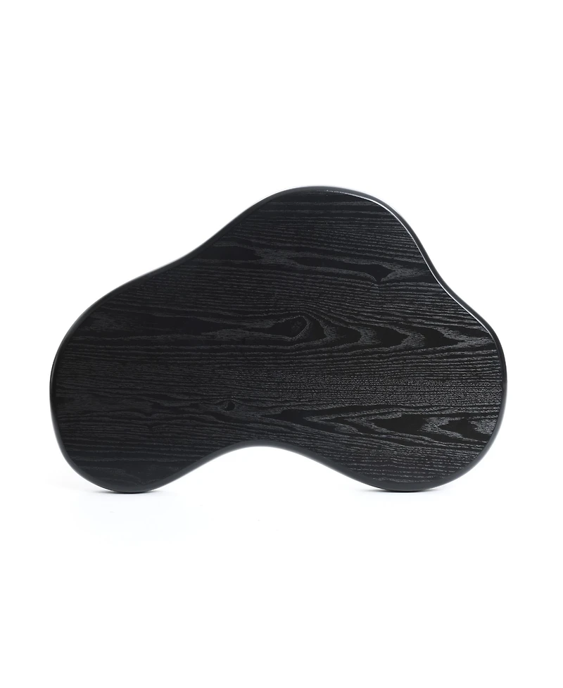 LuxenHome Black Wood Irregular Shape 19.9-Inch Tall Side Table