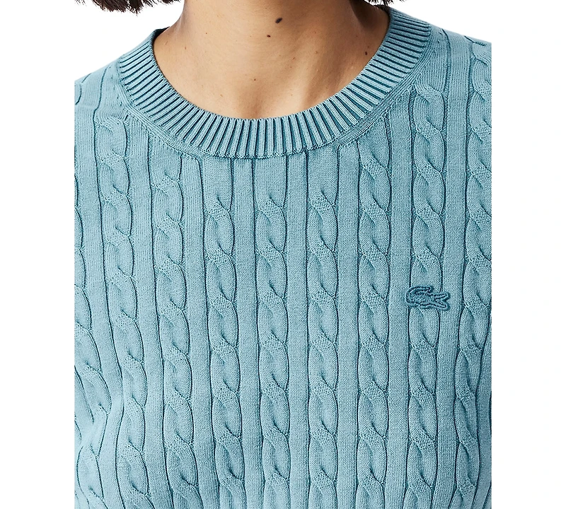 Lacoste Usa Women's Cotton Short-Sleeve Sweater