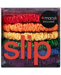 Slip 6-Pc. Rainbow Pure Silk Skinny Scrunchies, Exclusively at Macy's