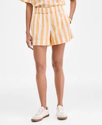 On 34th Women's Cotton Striped Pull-On Shorts, Exclusively at Macy's