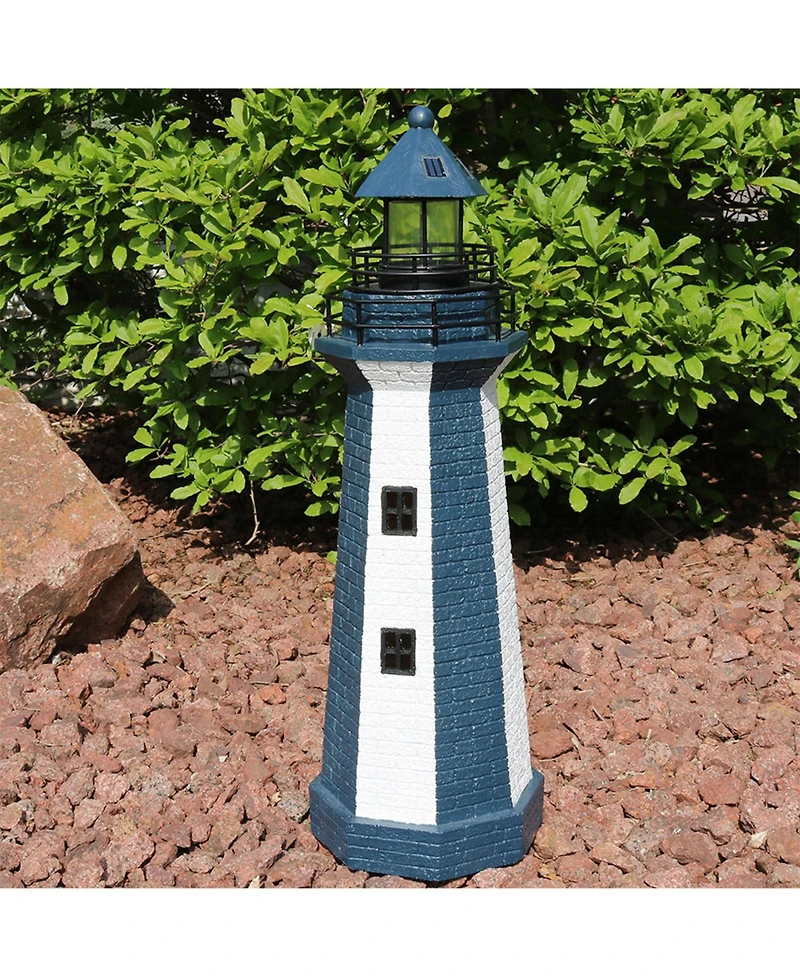 Outdoor Backyard Garden Nautical Lighthouse Solar Led Pathlight Statue Figurine - 36"