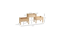 Durable Wooden Planter Box with Elevated Flower Shelf
