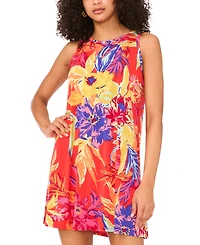 Msk Petite Printed Round-Neck Sleeveless Shift Dress