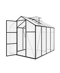6x8 Ft Aluminum Polycarbonate Greenhouse, Windproof, Heavy Duty