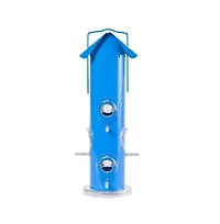 Outdoor Patio Garden 6-Perch Metal Tube Bird Feeder