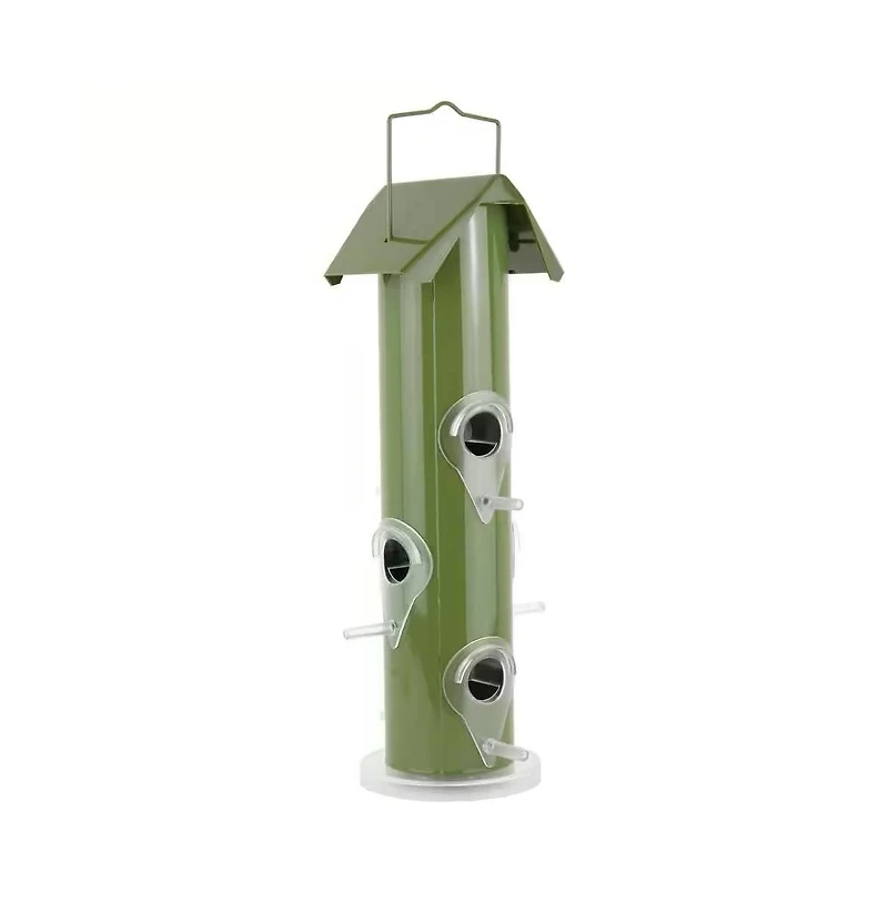 Outdoor Patio Garden 6-Perch Metal Tube Bird Feeder