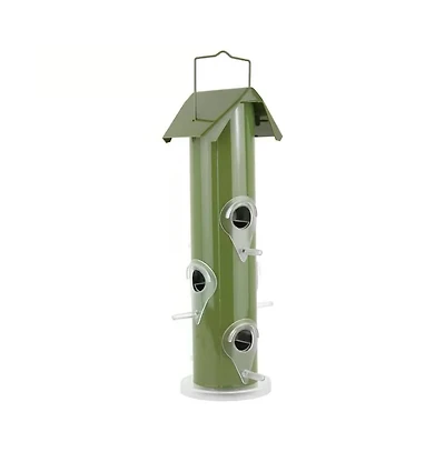 Outdoor Patio Garden 6-Perch Metal Tube Bird Feeder