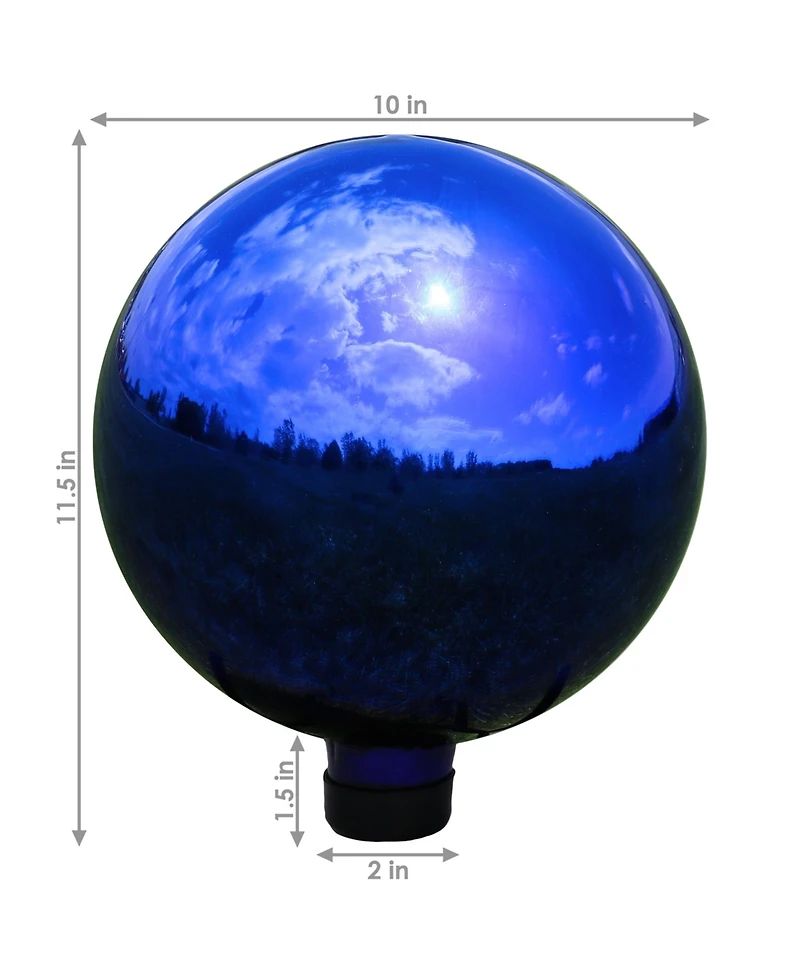 Indoor/Outdoor Reflective Mirrored Surface Garden Gazing Globe Ball with Stemmed Bottom and Rubber Cap