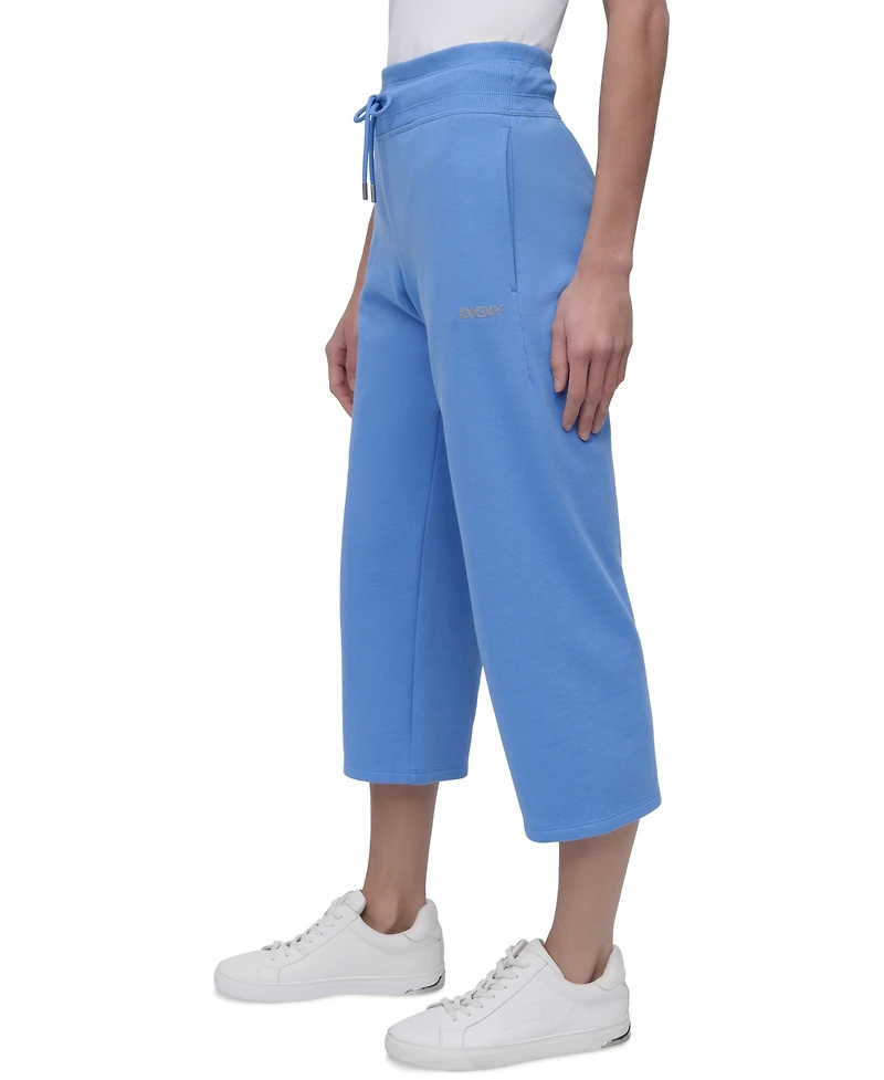 Dkny Sport Women's Studded-Logo Cropped Pants
