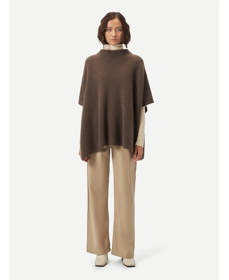 Gobi Cashmere Women's Rib-Knit Cashmere Poncho