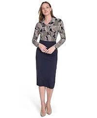 Tommy Hilfiger Women's Printed Long-Sleeve Knit Blouse
