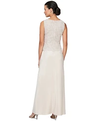 Alex Evenings Lace Jacket & Lace-Top Gown