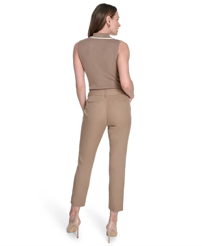 Tommy Hilfiger Women's Solid Mid-Rise Slim-Fit Ankle Pants