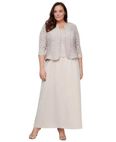 Alex Evenings Plus Size Lace Dress & Jacket