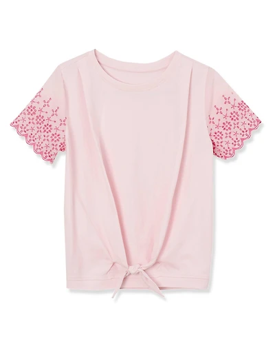 Lands' End Girls Short Sleeve Knotted Tee