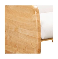 Linen and Wood Arm Chair – Perfect for Living Room or Bedroom