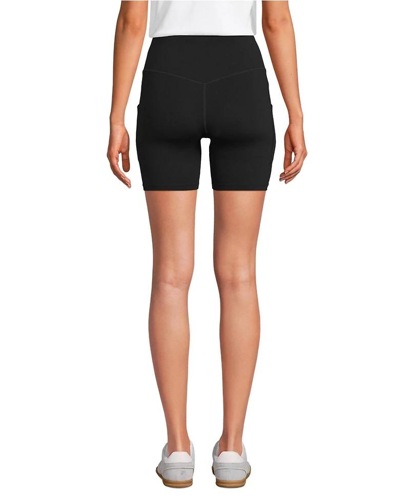 Lands' End Women's Active High Impact 7" Pocket Bike Shorts