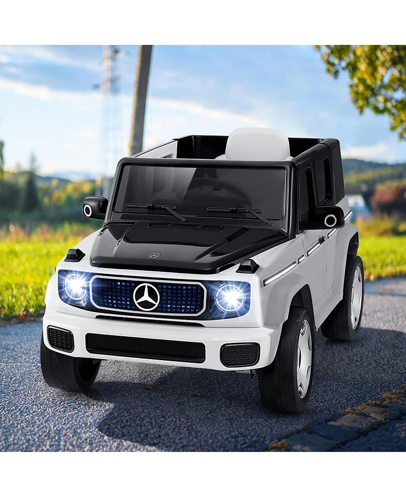 Officially Licensed Mercedes-Benz Eqg 12V Electric Kids Ride-On Car with Parent Remote Control, White
