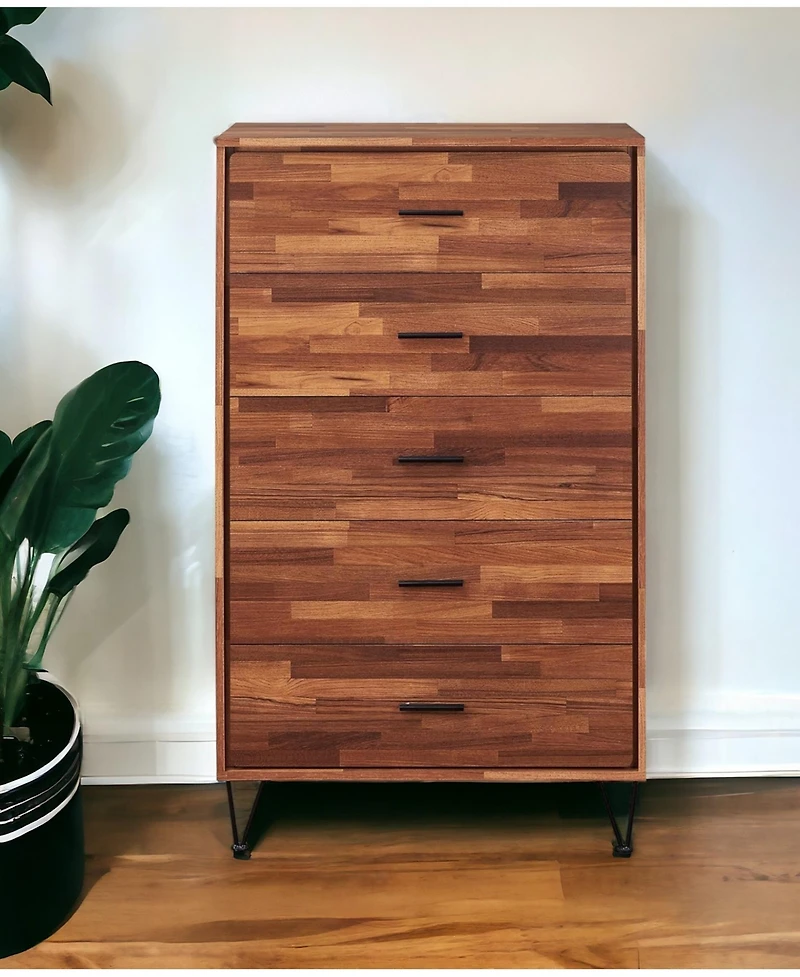 Five-Drawer Dresser for Bedroom Storage and Organization