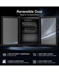 Zafro Beverage Refrigerator Cooler 68 Can Mini Fridge with Glass Door Compact Drink Fridge with Thermostat for Beer Soda Wine Bar Home Office 1.7 Cu F